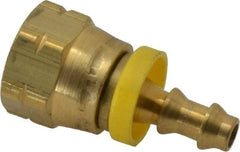 Dixon Valve & Coupling - 1/4" ID 5/8 UNF Barbed Push On Female Connector - 3/8" OD, Brass - Exact Tool & Supply