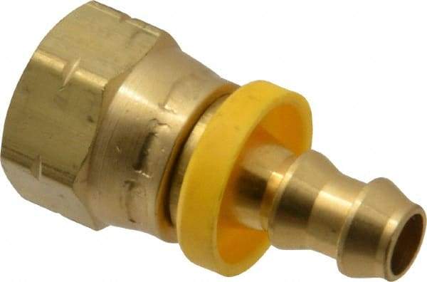 Dixon Valve & Coupling - 5/16" ID 5/8 UNF Barbed Push On Female Connector - 3/8" OD, Brass - Exact Tool & Supply