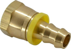 Dixon Valve & Coupling - 1/2" ID 7/8 UNF Barbed Push On Female Connector - 5/8" OD, Brass - Exact Tool & Supply