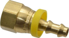 Dixon Valve & Coupling - 1/4" ID 9/16 UNF Barbed Push On Female Connector - 3/8" OD, Brass - Exact Tool & Supply