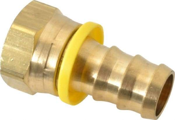 Cerro - 3/4" ID 1-1/16 UNF Barbed Push On Female Connector - 3/4" OD, Brass - Exact Tool & Supply