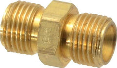 Dixon Valve & Coupling - 1/8 Male Thread, Brass Industrial Pipe Hex Nipple - MNPSM, 1,000 psi - Exact Tool & Supply