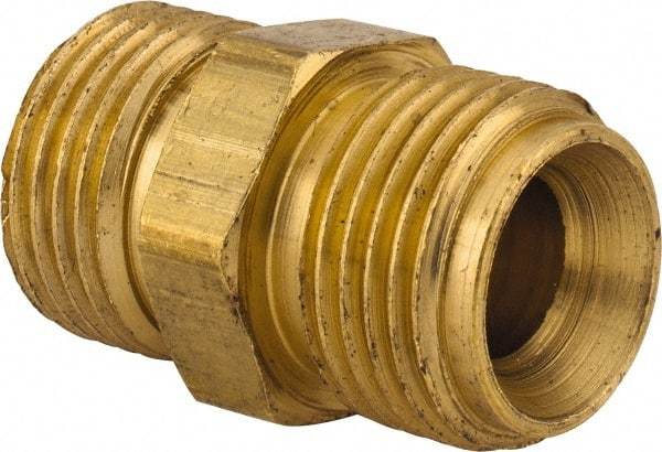Dixon Valve & Coupling - 3/8 Male Thread, Brass Industrial Pipe Hex Nipple - MNPSM, 1,000 psi - Exact Tool & Supply