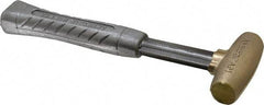 American Hammer - 1-1/2 Lb Head 1" Face Brass Head Hammer - 11-1/2" OAL, Aluminum Handle - Exact Tool & Supply