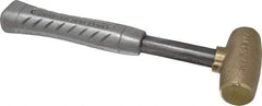 American Hammer - 2 Lb Head 1-1/4" Face Brass Head Hammer - 11-1/2" OAL, Aluminum Handle - Exact Tool & Supply