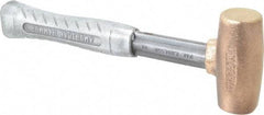 American Hammer - 3 Lb Head 1-1/2" Face Brass Head Hammer - 11-1/2" OAL, Aluminum Handle - Exact Tool & Supply