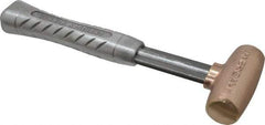 American Hammer - 2 Lb Head 1-1/4" Face Bronze Head Hammer - 11-1/2" OAL, Aluminum Handle - Exact Tool & Supply
