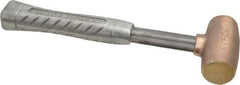 American Hammer - 3 Lb Head 1-1/2" Face Bronze Head Hammer - 11-1/2" OAL, Aluminum Handle - Exact Tool & Supply