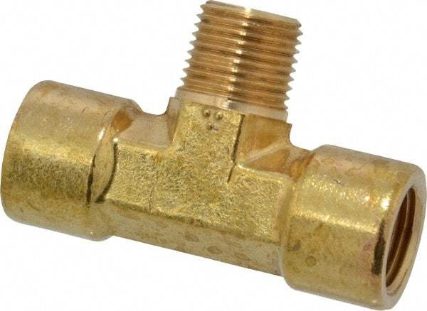 Cerro - 3/8 Male Thread x 3/8 Female Thread, Brass Industrial Pipe Male Branch Tee - MNPTF x FNPTF, 1,200 psi - Exact Tool & Supply