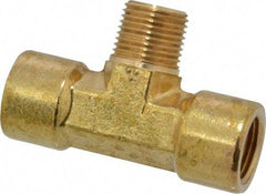 Cerro - 3/8 Male Thread x 3/8 Female Thread, Brass Industrial Pipe Male Branch Tee - MNPTF x FNPTF, 1,200 psi - Exact Tool & Supply
