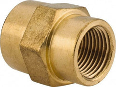 Cerro - 1/2 x 3/8 Female Thread, Brass Industrial Pipe Coupling - FNPTF, 1,200 psi - Exact Tool & Supply