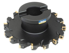 Iscar - Shell Mount B Connection, 3/4" Cutting Width, 1.68" Depth of Cut, 6" Cutter Diam, 1-1/2" Hole Diam, 7 Tooth Indexable Slotting Cutter - FDN Toolholder, QD.T 1205PD.. Insert - Exact Tool & Supply