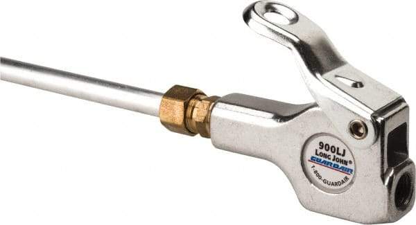 Guardair - 120 Max psi Safety Extension Tube Thumb Lever Blow Gun - 1/4 NPT, 60" Tube Length, Aluminum - Exact Tool & Supply