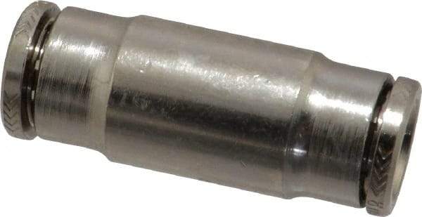 Norgren - 5/16" Outside Diam, Nickel Plated Brass Push-to-Connect Tube Union - 260 Max psi, Tube to Tube Connection - Exact Tool & Supply