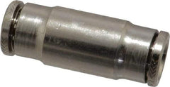 Norgren - 5/16" Outside Diam, Nickel Plated Brass Push-to-Connect Tube Union - 260 Max psi, Tube to Tube Connection - Exact Tool & Supply
