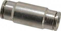 Norgren - 1/2" Outside Diam, Nickel Plated Brass Push-to-Connect Tube Union - 260 Max psi, Tube to Tube Connection - Exact Tool & Supply