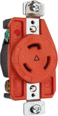 Cooper Wiring Devices - 250 VAC, 20 Amp, L6-20R NEMA, Isolated Ground Receptacle - 2 Poles, 3 Wire, Female End, Orange - Exact Tool & Supply