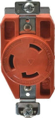 Cooper Wiring Devices - 250 VAC, 30 Amp, L6-30R NEMA, Isolated Ground Receptacle - 2 Poles, 3 Wire, Female End, Orange - Exact Tool & Supply
