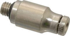 Norgren - 10-32 UNF, Nickel Plated Brass Push-to-Connect Tube Male Connector - 260 Max psi, Tube to Male UNF Connection - Exact Tool & Supply