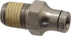 Norgren - 1/16 NPTF, Nickel Plated Brass Push-to-Connect Tube Male Connector - 260 Max psi, Tube to Male NPT Connection - Exact Tool & Supply
