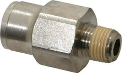 Norgren - 1/8 NPTF, Nickel Plated Brass Push-to-Connect Tube Male Connector - 260 Max psi, Tube to Male NPT Connection - Exact Tool & Supply