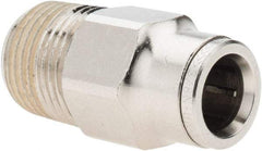 Norgren - 3/8 NPTF, Nickel Plated Brass Push-to-Connect Tube Male Connector - 260 Max psi, Tube to Male NPT Connection - Exact Tool & Supply