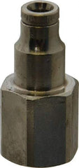 Norgren - 1/8 NPTF, Nickel Plated Brass Push-to-Connect Tube Female Connector - 260 Max psi, Tube to Male NPT Connection - Exact Tool & Supply