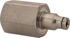 Norgren - 1/4 NPTF, Nickel Plated Brass Push-to-Connect Tube Female Connector - 260 Max psi, Tube to Male NPT Connection - Exact Tool & Supply