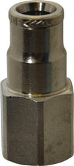 Norgren - 1/8 NPTF, Nickel Plated Brass Push-to-Connect Tube Female Connector - 260 Max psi, Tube to Male NPT Connection - Exact Tool & Supply