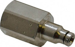 Norgren - 1/4 NPTF, Nickel Plated Brass Push-to-Connect Tube Female Connector - 260 Max psi, Tube to Male NPT Connection - Exact Tool & Supply