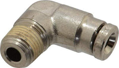 Norgren - 1/8 NPTF, Nickel Plated Brass Push-to-Connect Tube Male Elbow - 260 Max psi, Tube to Male NPT Connection - Exact Tool & Supply