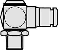 Norgren - 1/4 NPTF, Nickel Plated Brass Push-to-Connect Tube Banjo Elbow - 260 Max psi, Tube to Male Connection - Exact Tool & Supply