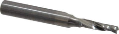 Onsrud - 5/32" Cutting Diam x 9/16" Length of Cut, 1 Flute, Upcut Spiral Router Bit - Uncoated, Right Hand Cut, Solid Carbide, 2" OAL x 1/4" Shank Diam, Single Edge, 21° Helix Angle - Exact Tool & Supply