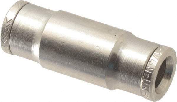 Norgren - 1/4" Outside Diam, Nickel Plated Brass Push-to-Connect Tube Conversion Union - 260 Max psi, Tube to Tube Connection - Exact Tool & Supply