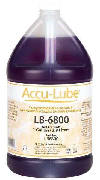 Accu-Lube - Accu-Lube LB-6800, 1 Gal Bottle Cutting & Sawing Fluid - Natural Ingredients, For Cutting, Grinding - Exact Tool & Supply