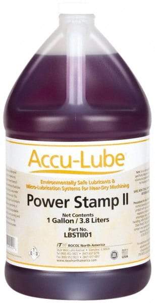 Accu-Lube - Accu-Lube Power Stamp II, 1 Gal Bottle Stamping Fluid - Water Soluble, For Machining - Exact Tool & Supply