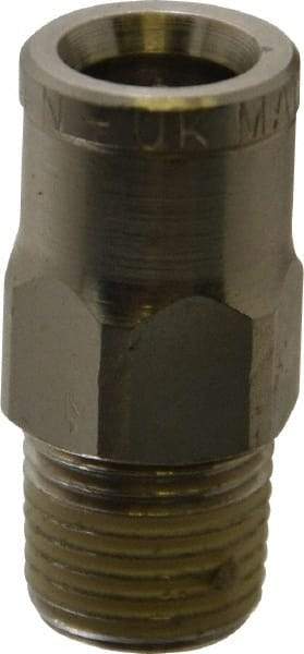 Norgren - 1/4" Outside Diam, 1/8 BSPT, Nickel Plated Brass Push-to-Connect Tube Male Connector - 260 Max psi, Tube to Male Connection - Exact Tool & Supply
