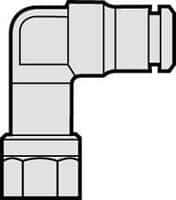 Norgren - 1/8" Outside Diam, 1/8 NPTF, Nickel Plated Brass Push-to-Connect Tube Female Swivel Elbow - 260 Max psi, Tube to Female NPT Connection - Exact Tool & Supply
