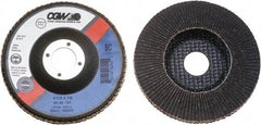 Camel Grinding Wheels - 40 Grit, 4-1/2" Disc Diam, 5/8-11 Center Hole, Type 27 Silicon Carbide Flap Disc - 13,300 Max RPM, Polyester Backing, Arbor Attaching System, Coated - Exact Tool & Supply