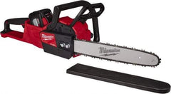 Milwaukee Tool - 18 Volt, Battery Powered Chainsaw - 16" Guide Bar Length, 6,600 RPM, 3/8" Chain Pitch, 0.043" Chain Gauge - Exact Tool & Supply