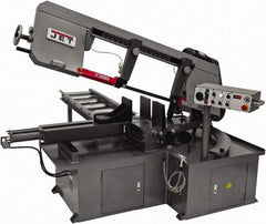 Jet - 12 x 23-1/2" Max Capacity, Semi-Automatic Step Pulley Horizontal Bandsaw - 50 to 297 SFPM Blade Speed, 230/460 Volts, 60°, 3 hp, 3 Phase - Exact Tool & Supply