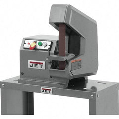 Jet - 42" Long x 1" Wide Belt Grinder - 0.75 hp, 115/230 Volts, 4,500 RPM Disc Speed, Vertical Belt, 5,500 Ft per min Belt Speed - Exact Tool & Supply