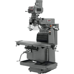 Jet - 54" Long x 12" Wide, 3 Phase Newall DP700 CNC Milling Machine - Variable Speed Pulley Control, R8 Taper, 5 hp - Exact Tool & Supply