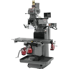 Jet - 54" Long x 12" Wide, 3 Phase Newall DP700 CNC Milling Machine - Variable Speed Pulley Control, NT40 Taper, 5 hp - Exact Tool & Supply
