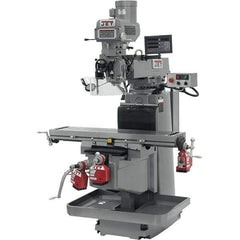 Jet - 54" Long x 12" Wide, 3 Phase Newall DP700 CNC Milling Machine - Variable Speed Pulley Control, NT40 Taper, 5 hp - Exact Tool & Supply