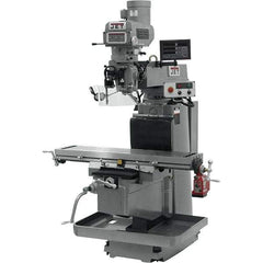 Jet - 54" Long x 12" Wide, 3 Phase Newall DP700 CNC Milling Machine - Variable Speed Pulley Control, NT40 Taper, 5 hp - Exact Tool & Supply