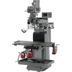 Jet - 54" Long x 12" Wide, 3 Phase Acu-Rite 200S CNC Milling Machine - Variable Speed Pulley Control, R8 Taper, 5 hp - Exact Tool & Supply