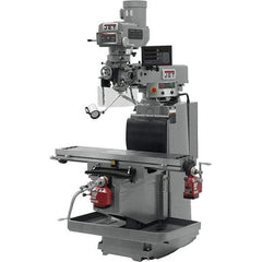 Jet - 54" Long x 12" Wide, 3 Phase Newall DP700 CNC Milling Machine - Variable Speed Pulley Control, R8 Taper, 5 hp - Exact Tool & Supply
