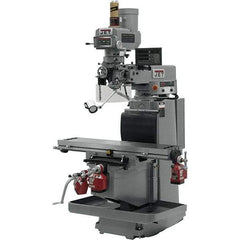 Jet - 54" Long x 12" Wide, 3 Phase Newall DP700 CNC Milling Machine - Variable Speed Pulley Control, R8 Taper, 5 hp - Exact Tool & Supply