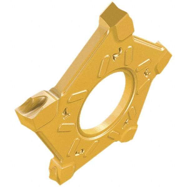 Iscar - PENTAD22L200 Grade IC808, 2mm Cutting Width Carbide Cutoff Insert - Left Hand Lead Angle, 0.2mm Corner Radius, TiAlN Finish - Exact Tool & Supply